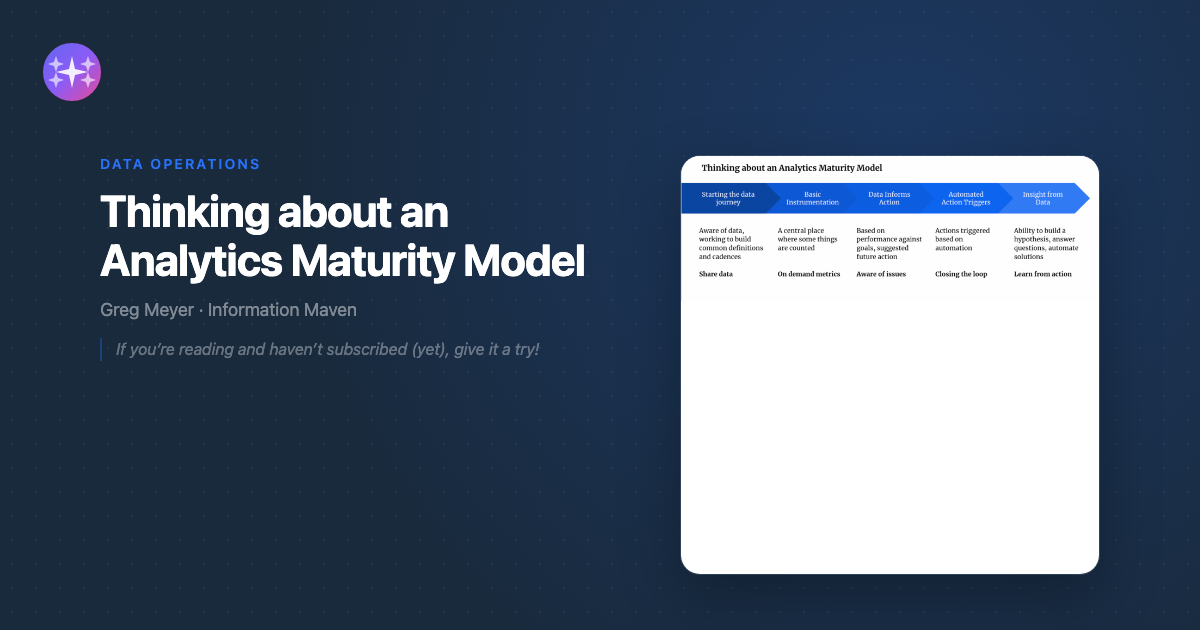 Thinking about an Analytics Maturity Model - Information Maven